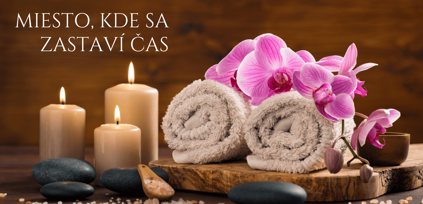 Wellness scéna s orchideami, sviečkami a osuškami - ubytovanie apartmány Malý Princ Bojnice, Slovensko